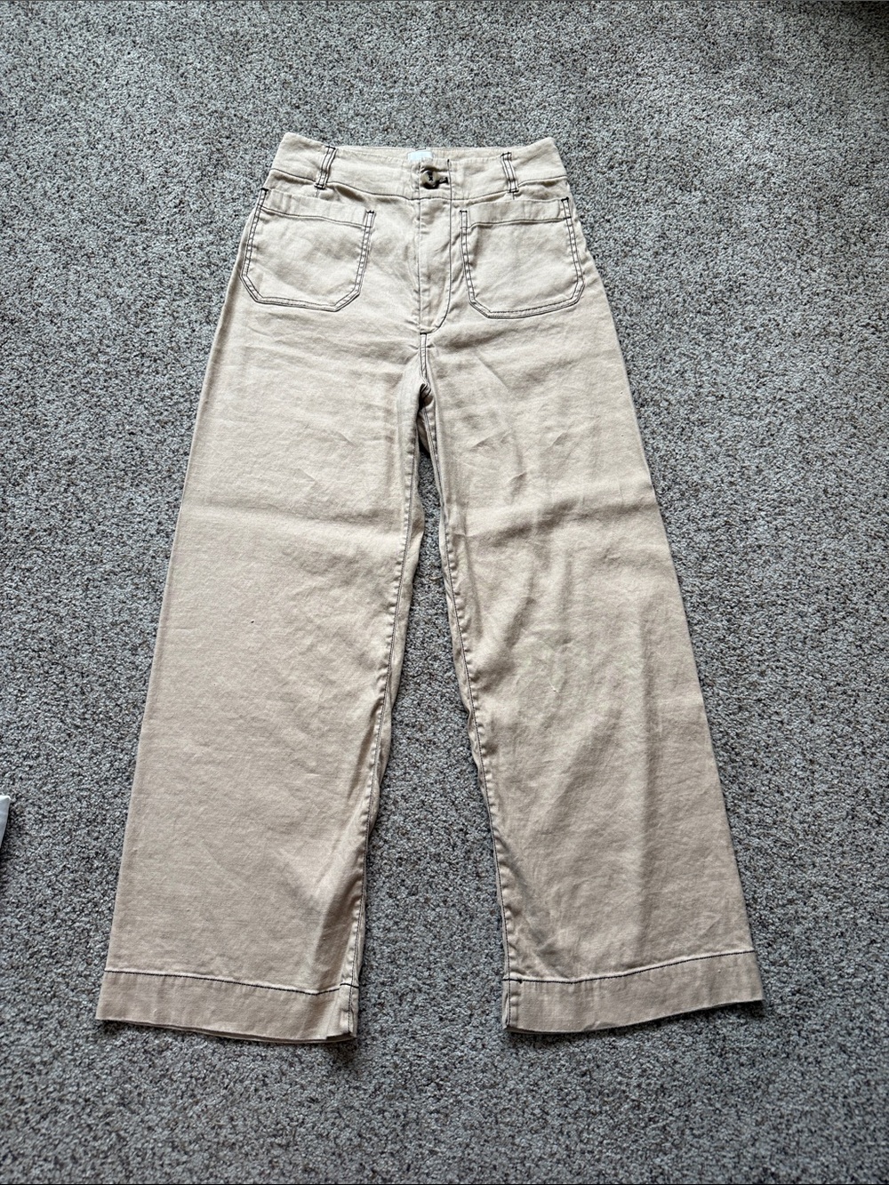 Anthropologie Maeve Colette Tan Linen Pants